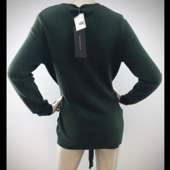 Antonio Melani $139 Nwt 100% Cashmere Tie Waist Green Lesley Sweater XS - Picture 3 of 3